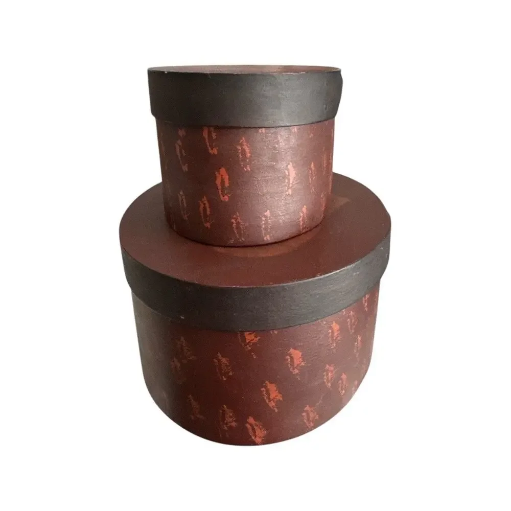 Set of Two Shaker Style Oval Balsa Boxes Heart Lids